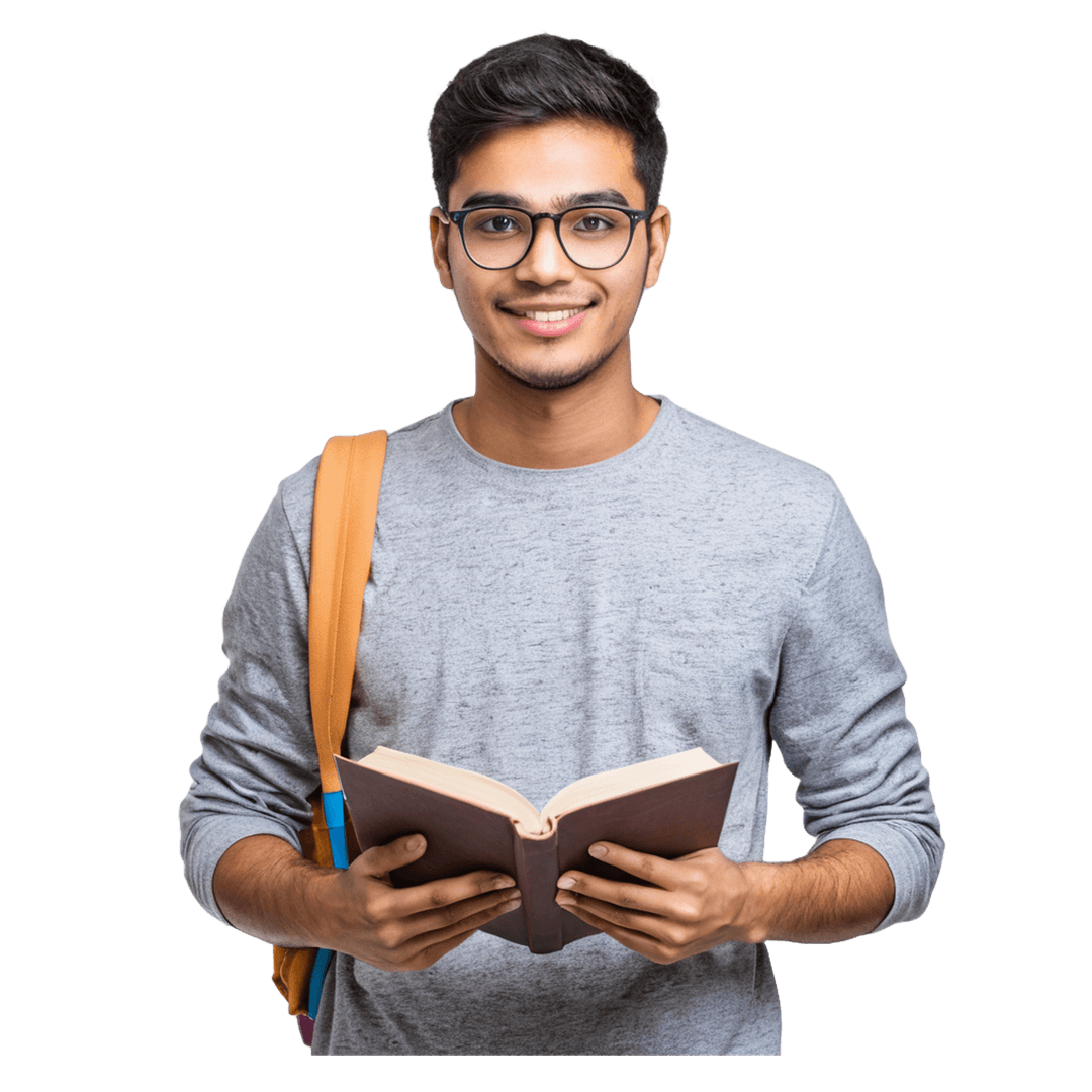 طالب مع كتاب